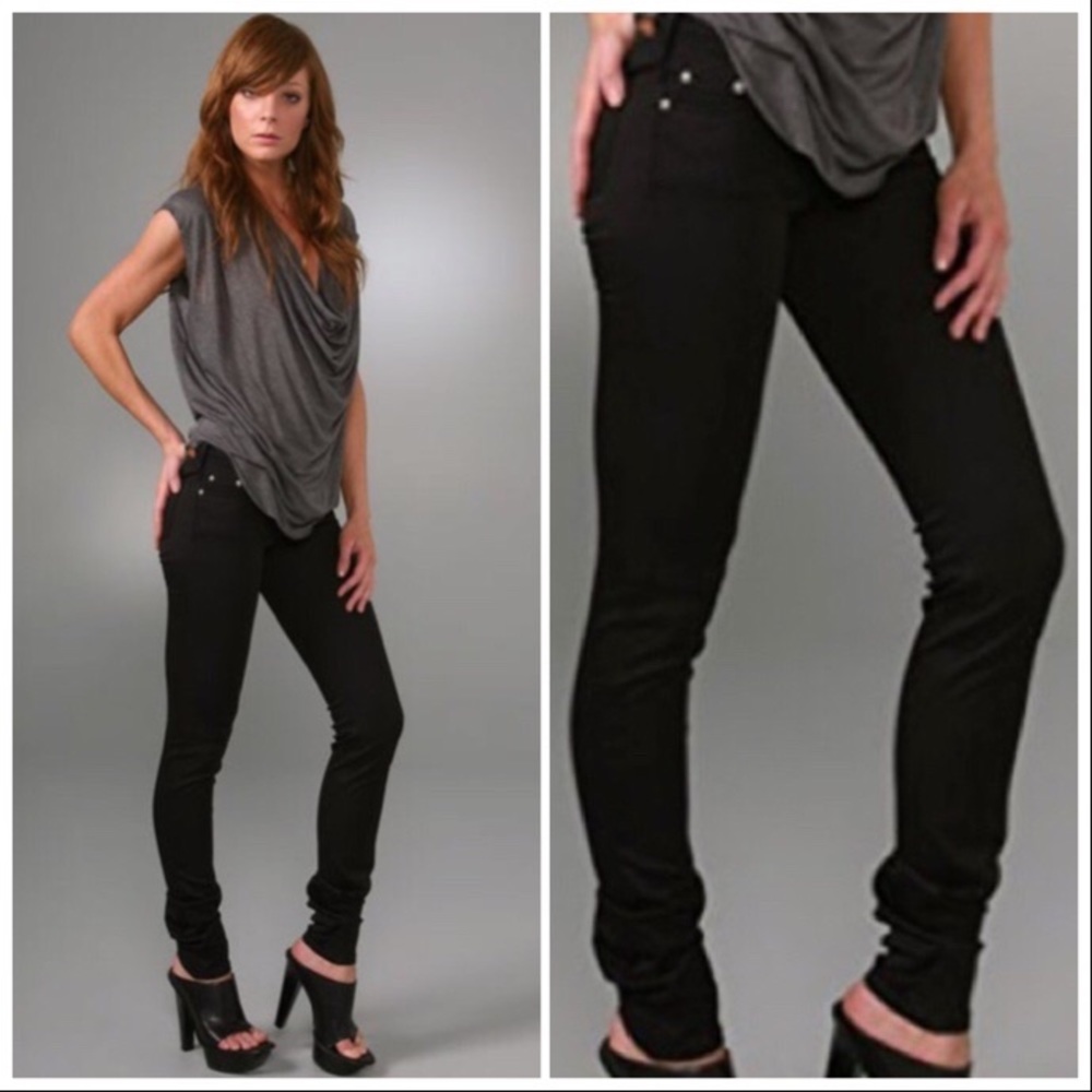 ACNE Kex Extra Long Black Skinny Jean 24 00 XS